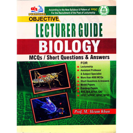 Objective Lecture Biology Guide Book By Prof. M Akram Khan - Multan Kitab Ghar