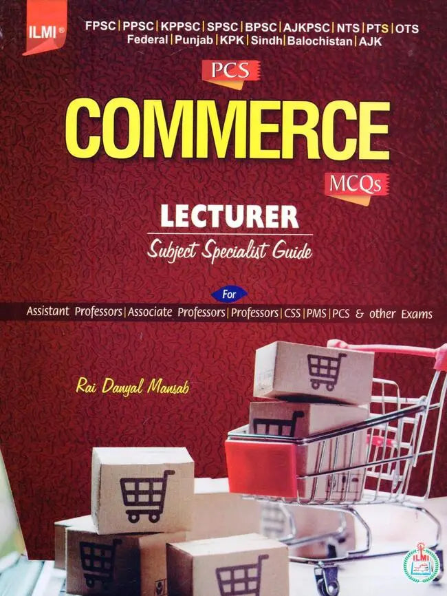 PCS Commerce MCQs Guide Book by Rai Danyal Mansab Multan Kitab Ghar