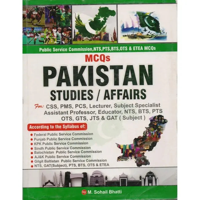 PPSC Pakistan Studies And Affairs MCQs Book By Sohail Bhatti Multan Kitab Ghar