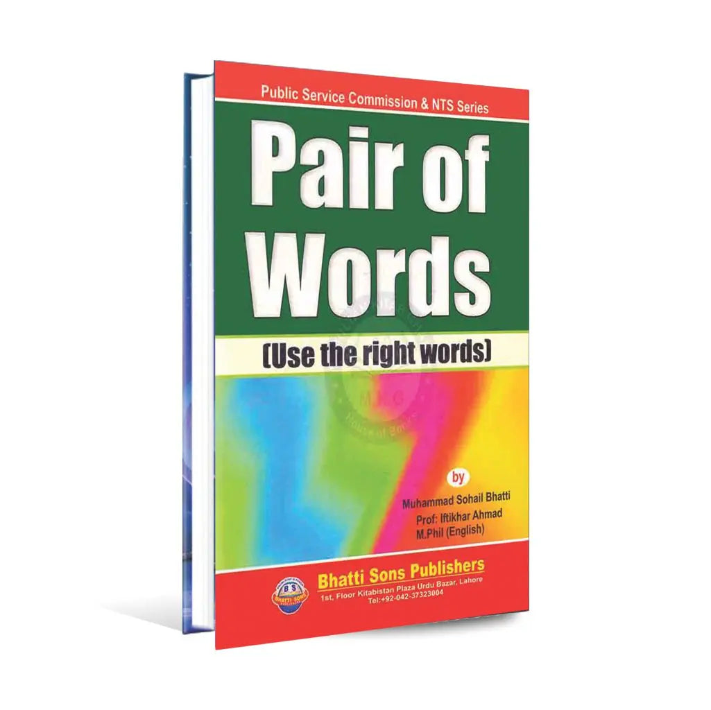 Pair of words Book for PSC and NTS by M. Sohail Bhatti Multan Kitab Ghar