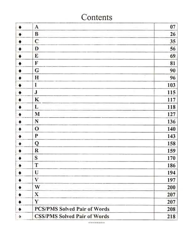 Pair of words Book for PSC and NTS by M. Sohail Bhatti Multan Kitab Ghar