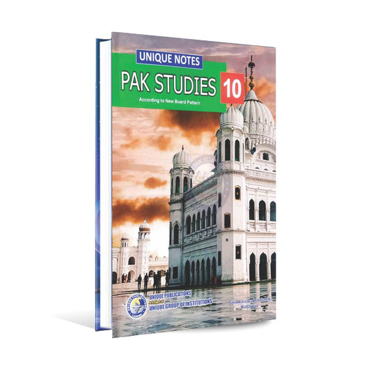 Pak Studies Book For 10th Class in English By Unique Notes