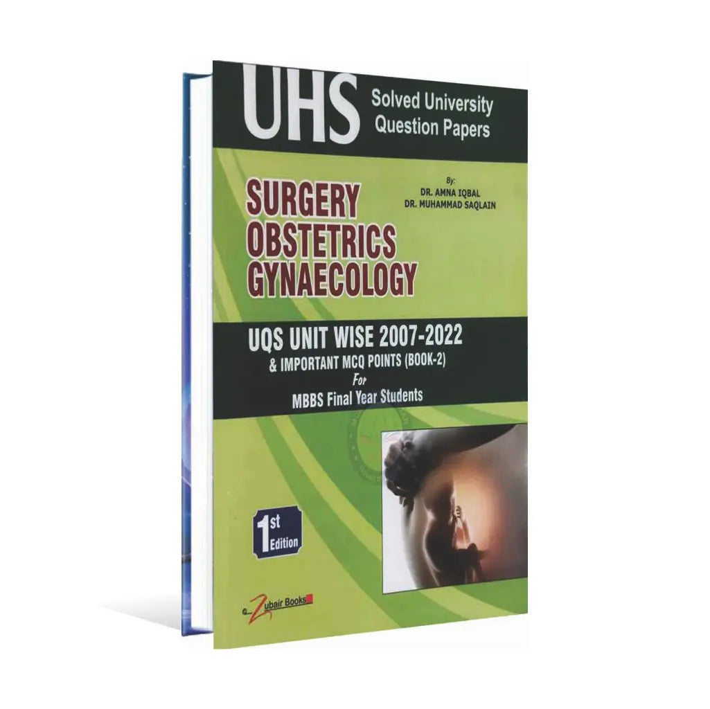 Pasttest of UHS Solved University Questions Paper's Surgery Obstetrics Gynaecology Book By Dr. Amna Iqbal Multan Kitab Ghar