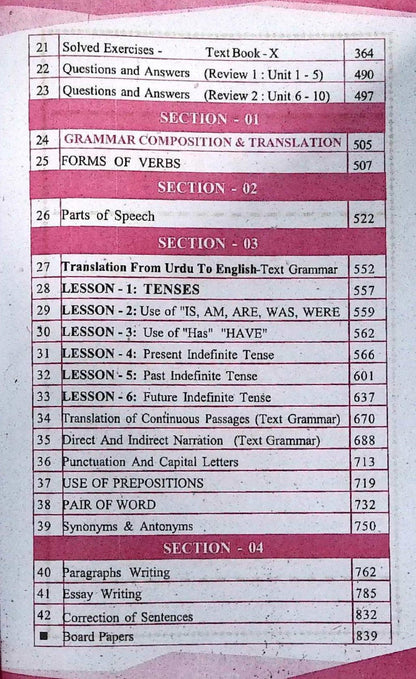 Pilot A-One English Grammar Composition And Translation Book For Class 10th By Farrukh Rabbani Sheikh