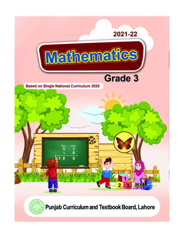 Punjab Text Book of Mathematics For Grade 3 Edition (2021-22)