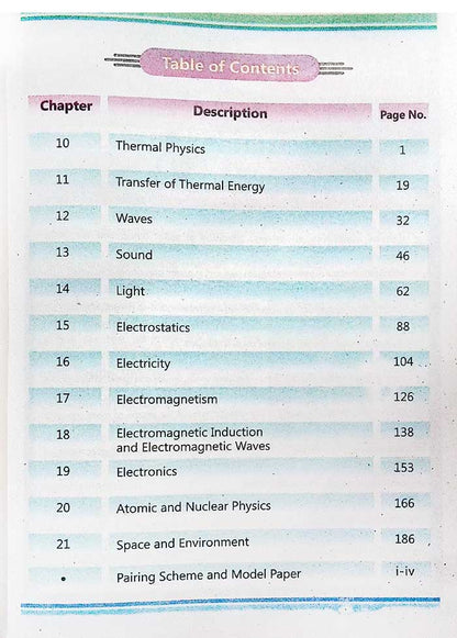 Punjab Board Physics Class 10 Textbook – PECTAA Official Latest Edition