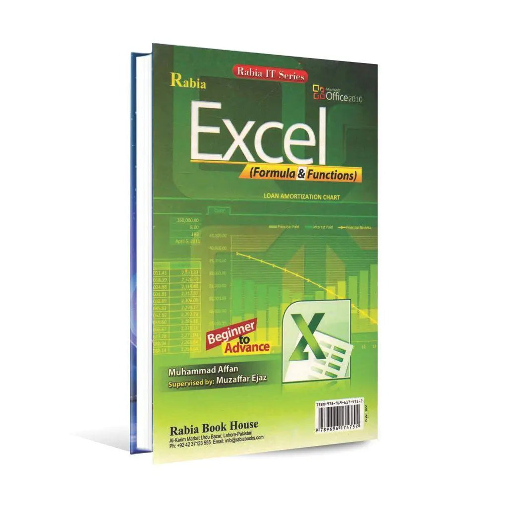 Rabia Excel Book ( Formulas & Functions ) By M Affan Multan Kitab Ghar