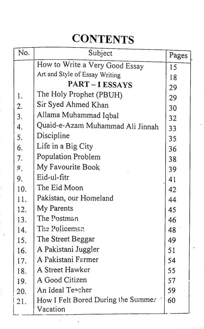 Rabia School Essays, Paragraphs, Letters, Applications, Comprehension Stories for Primary Classes By M. Zaman Multan Kitab Ghar