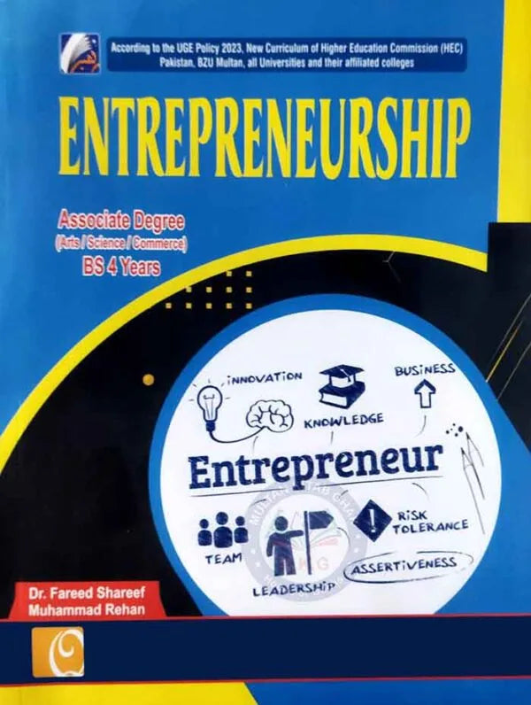 Rahbar Entrepreneurship for Associate Degree, BS By Dr.Fareed Shareef Multan Kitab Ghar