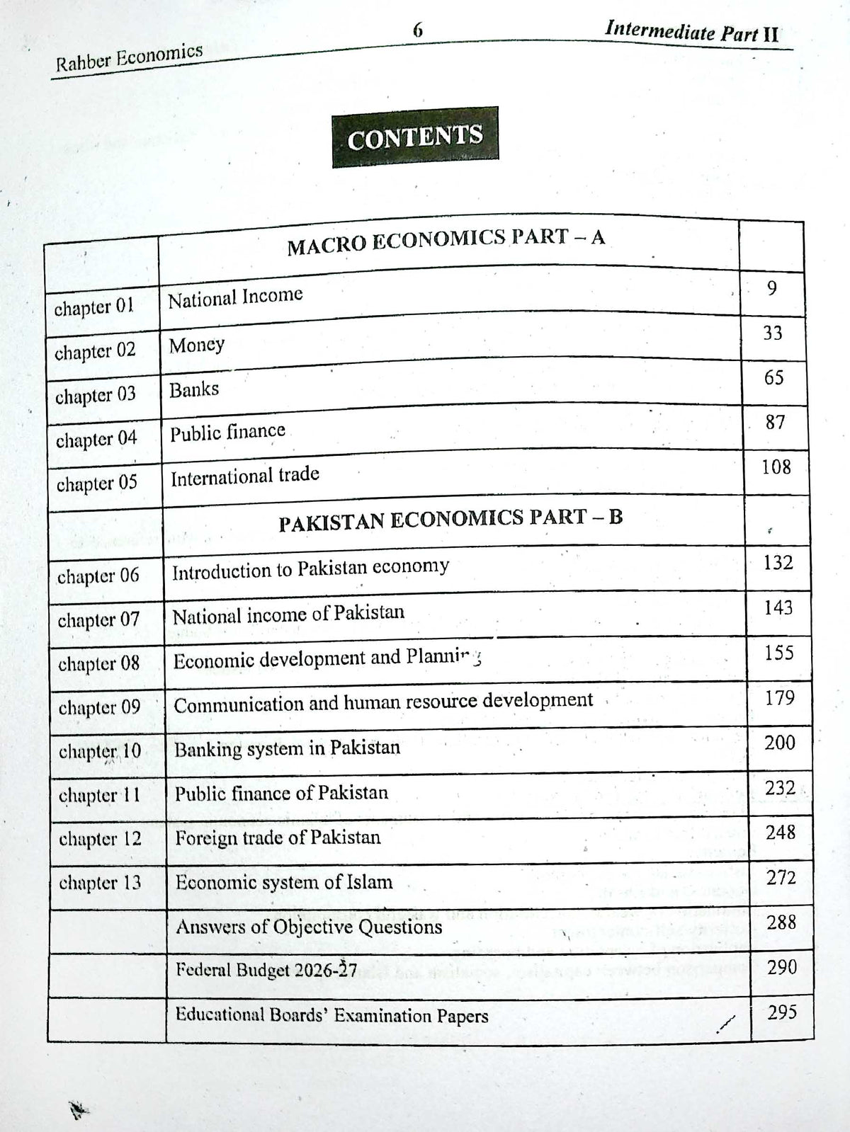 Rahber Economics Book For Intermediate Part II By Dr Fareed