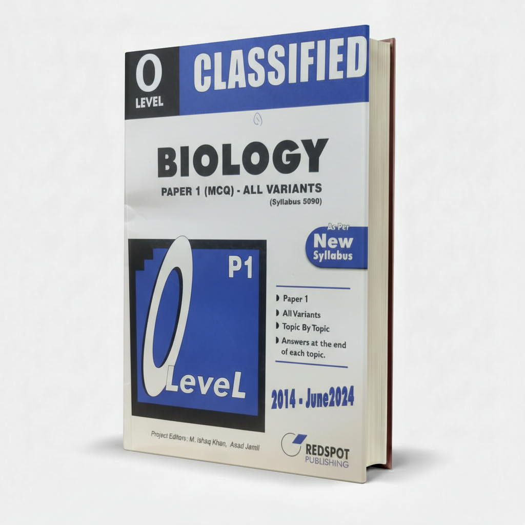 RedSpot O Level Classified Biology Paper 1 (MCQs) All Variants 5090 Book by N. Ishaq Khan – Exam Guide - MKG