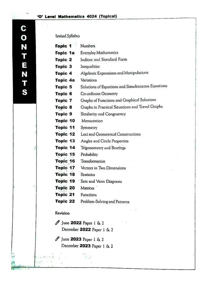 Redspot Mathematics Topical Worked Solutions for O Level Exam Paper's 2011 - 2023 By Asim Shah