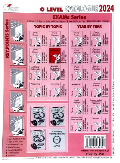 Redspot Mathematics Topical Worked Solutions for O Level Exam Paper's 2011 - 2023 By Asim Shah