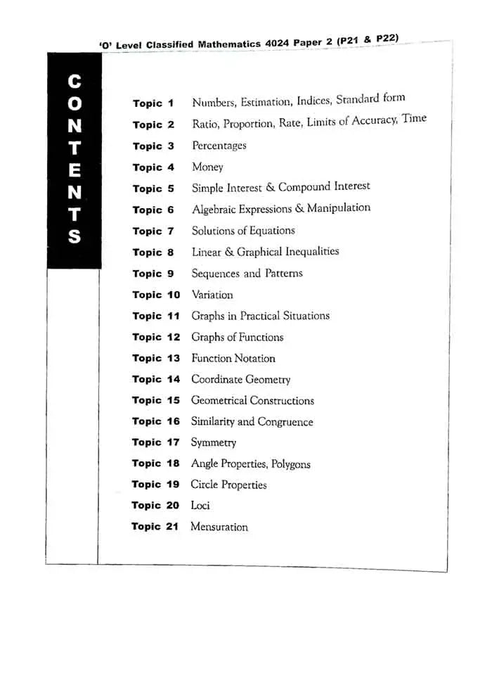 Redspot Mathematics (Paper 2 - All Variants) Classified Worked Solutions for O Level 2013 - June 2023 Multan Kitab Ghar