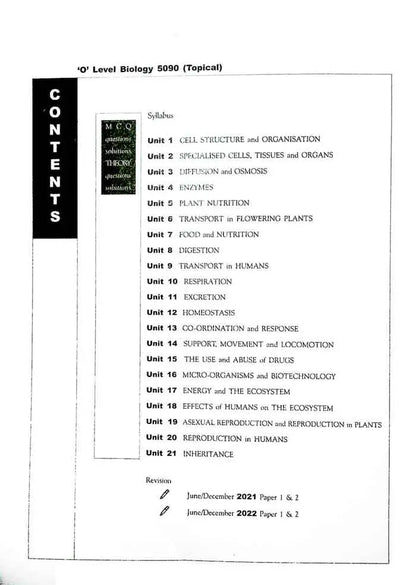 Redspot Pure Biology Topical Worked Solutions for O Level Exam Paper's By M. Ishaq Khan