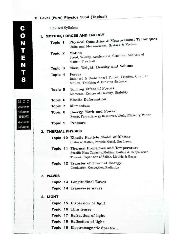 Redspot Pure Physics Topical Worked Solutions for O Level Exam Paper's By Masood Ahmad