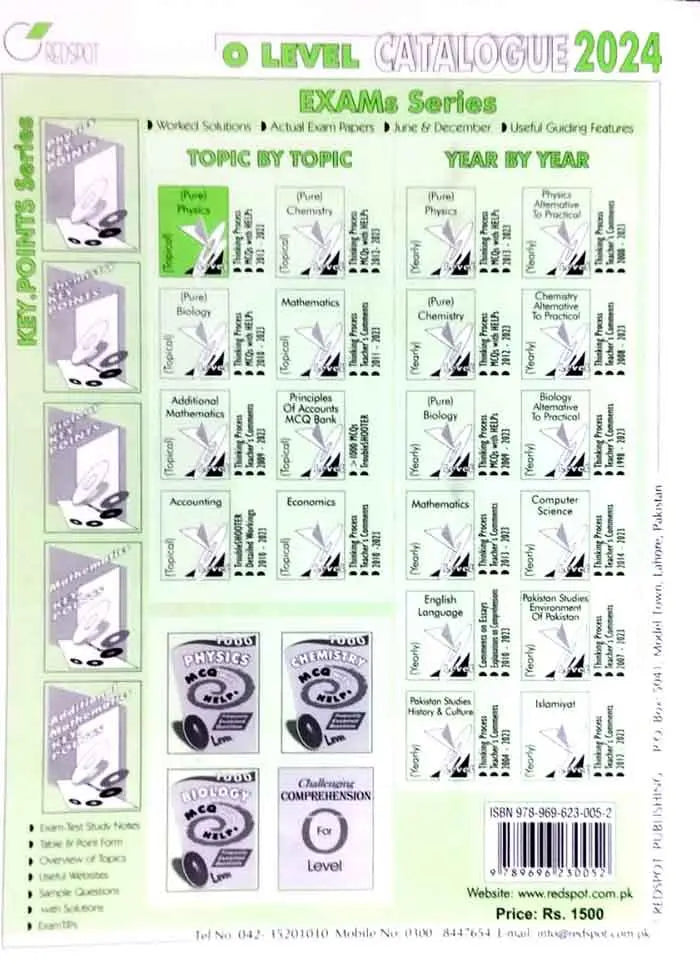 Redspot Pure Physics Topical Worked Solutions for O Level Exam Paper's By Masood Ahmad