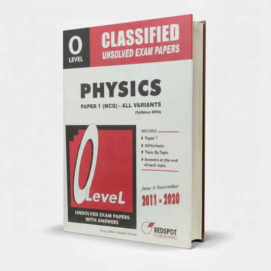 Redspot O Level Classified Unsolved Physics Paper 1 (MCQs) by Masood Ahmad – Exam Practice Guide - MKG