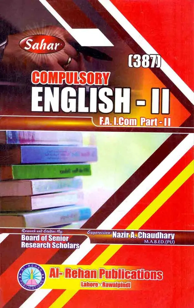 Sahar Compulsory English-2 Book For FA I.Com Part-2 By Nazir A Chaudhary Multan Kitab Ghar