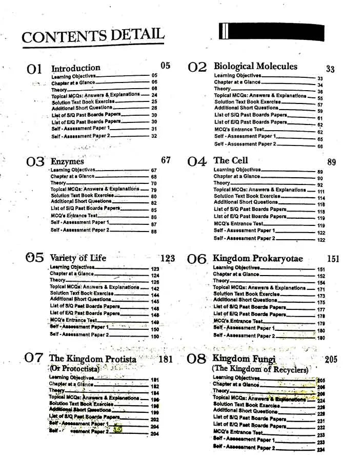 Scholar Series Biology Subjective Book For Class 11 By G.M. Rashid Multan Kitab Ghar