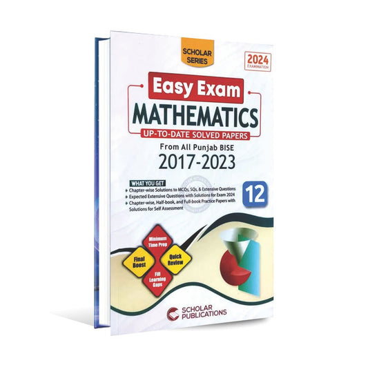 Scholar Series up to date Solved papers Mathematics for Class 12 Multan Kitab Ghar