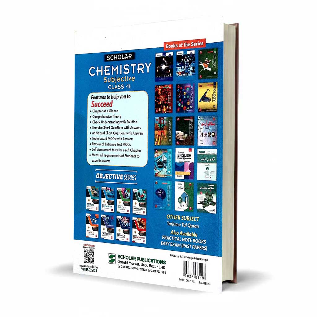Scholar Series Chemistry Subjective Book for Class 11 by Muhammad Amjad Farooq