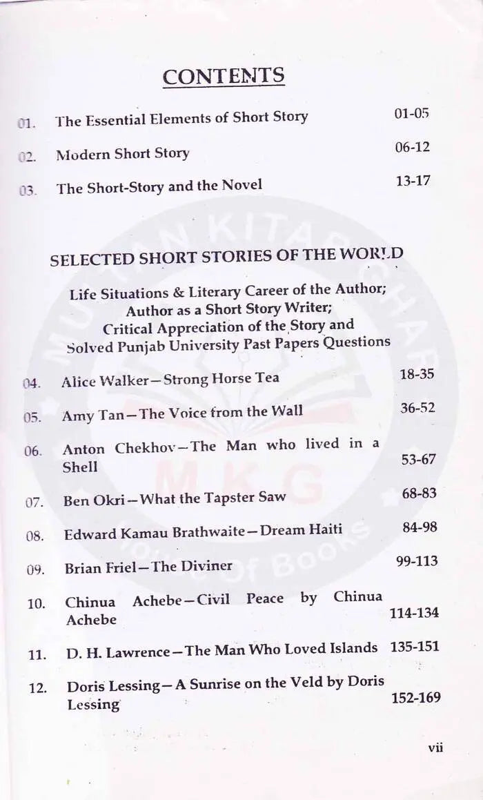 Short Stories Of The World Book For MA English BY NKM Multan Kitab Ghar