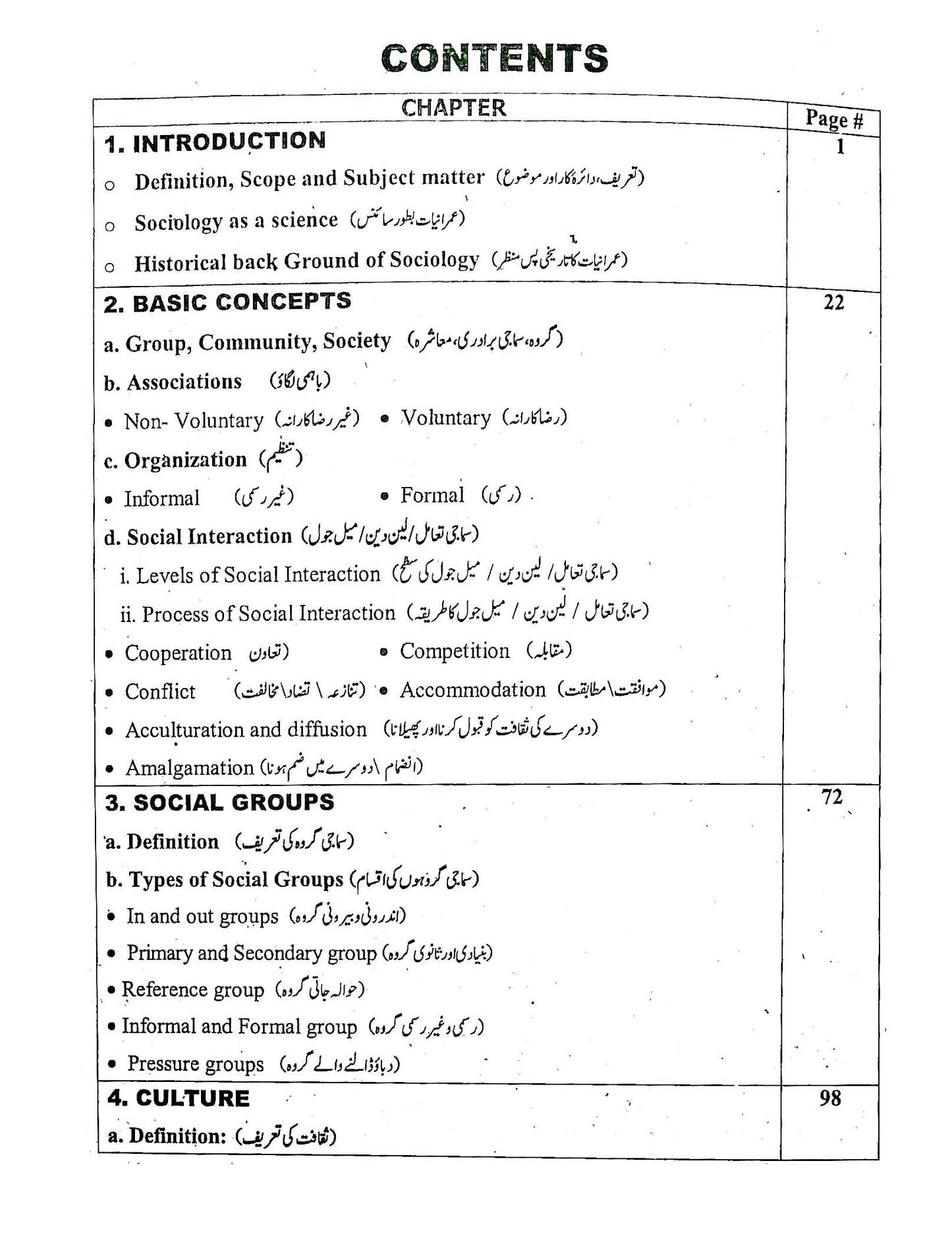 Honey Sociology For ADA, ADS/BS with Urdu Translations By Pro. Naveed Sajid Multan Kitab Ghar