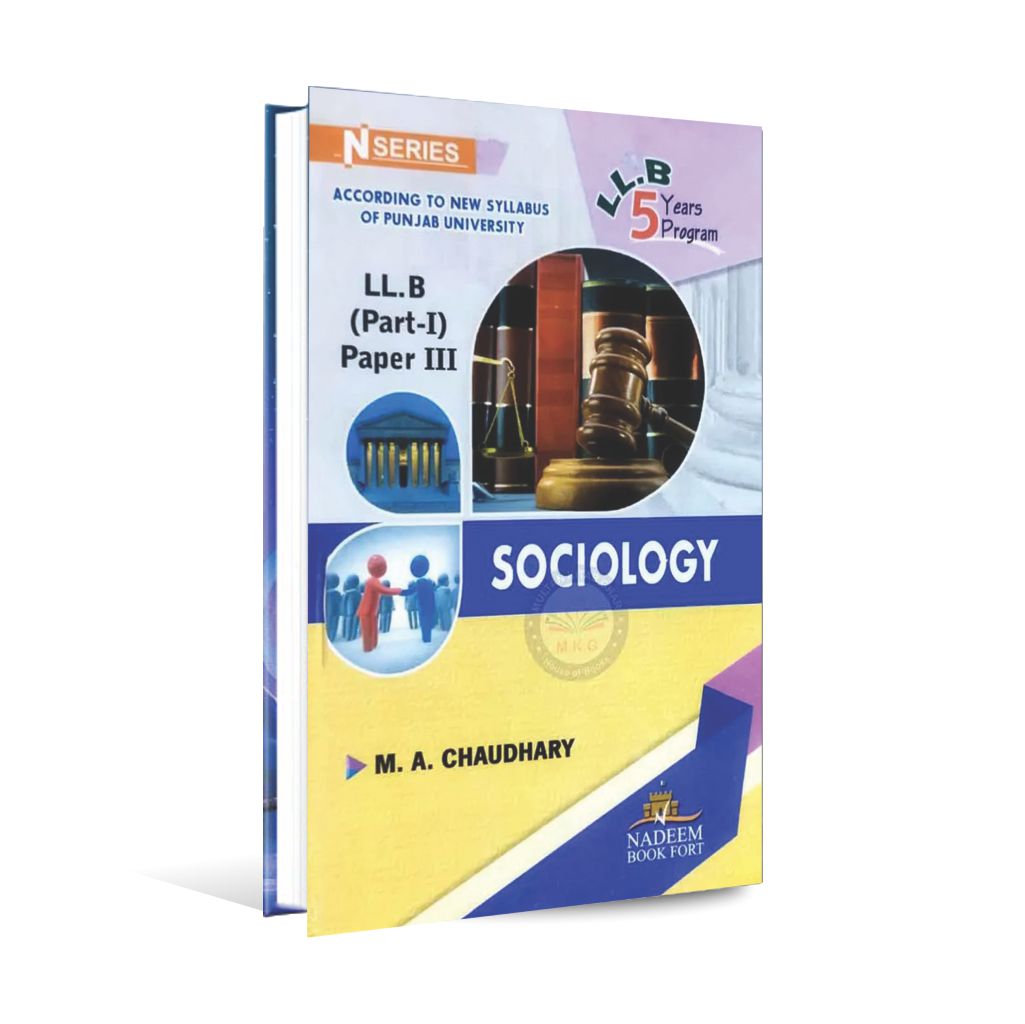 Sociology-I Book For LL.B Part 1 Paper 3 by M A Chaudhary Multan Kitab Ghar