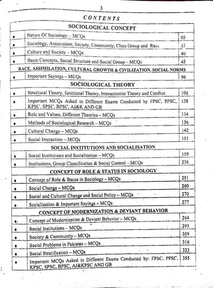 Sociology Screening Test MCQ's / Objective for Lecturer, Assistant Professor, Instructor and Social Welfar Odfficer Including Previous Sloved Papers By Prof. Sohail Bhatti Multan Kitab Ghar