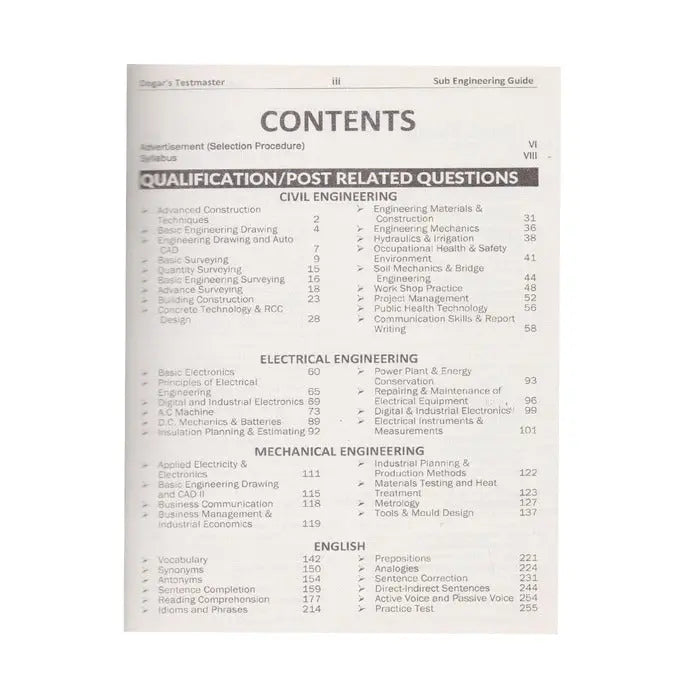 Sub Engineer Guide Book For Nts, Ppsc By Dogar Brother's - Multan ...