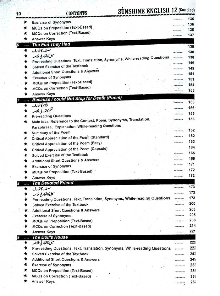 Sunshine English Concise Edition with Urdu Translation for Intermediate Part-2 (26 Edition)
