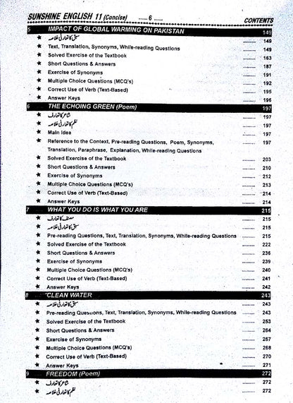 Sunshine English Concise Edition with Urdu Translation for Intermediate Part-1