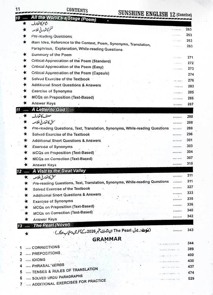 Sunshine English Concise Edition with Urdu Translation for Intermediate Part-2 (26 Edition)