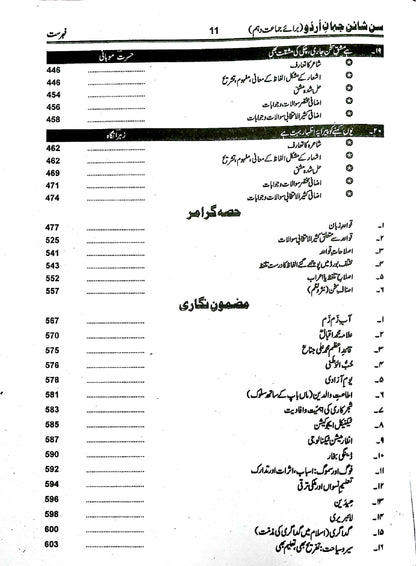 Sunshine Urdu Book for Class 10 by Ghulam Siddique Damin - MKG