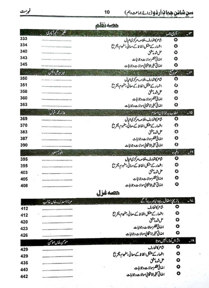 Sunshine Urdu Book for Class 10 by Ghulam Siddique Damin - MKG
