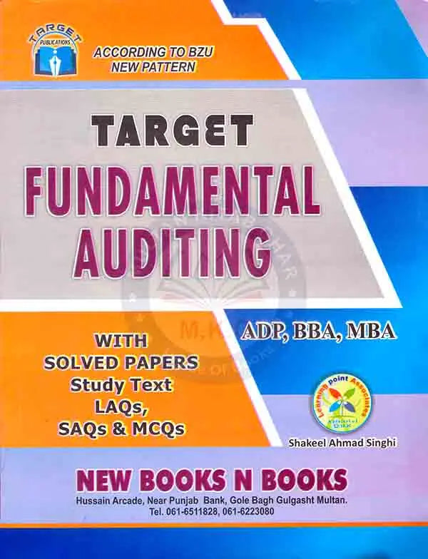 Target Fundamental Auditing Book For BBA By Shakeel Ahmad Multan Kitab Ghar