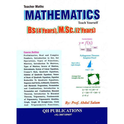 Teacher Mathematics For BS (4 Years), M.sc. (2 Years) Book By Prof. Abdul Salam Multan Kitab Ghar