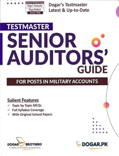 Testmaster Senior Auditors Guide Book for FPSC by Dogar Multan Kitab Ghar