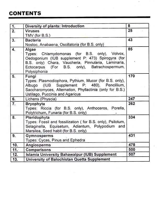 Text Book of Botany Diversity of Plants For BS by Riaz ul Haq