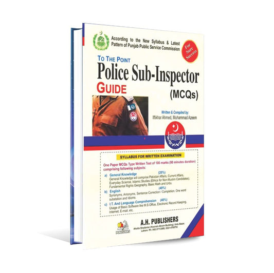 To The Point Police Sub-Inspector Guide Book By Iftikhar Ahmed Multan Kitab Ghar