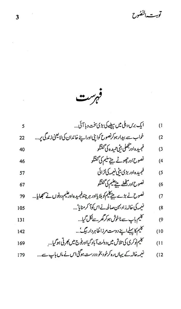 Toba-tun-Nasooh Urdu Novel By Deputy Nazir Ahmed Multan Kitab Ghar