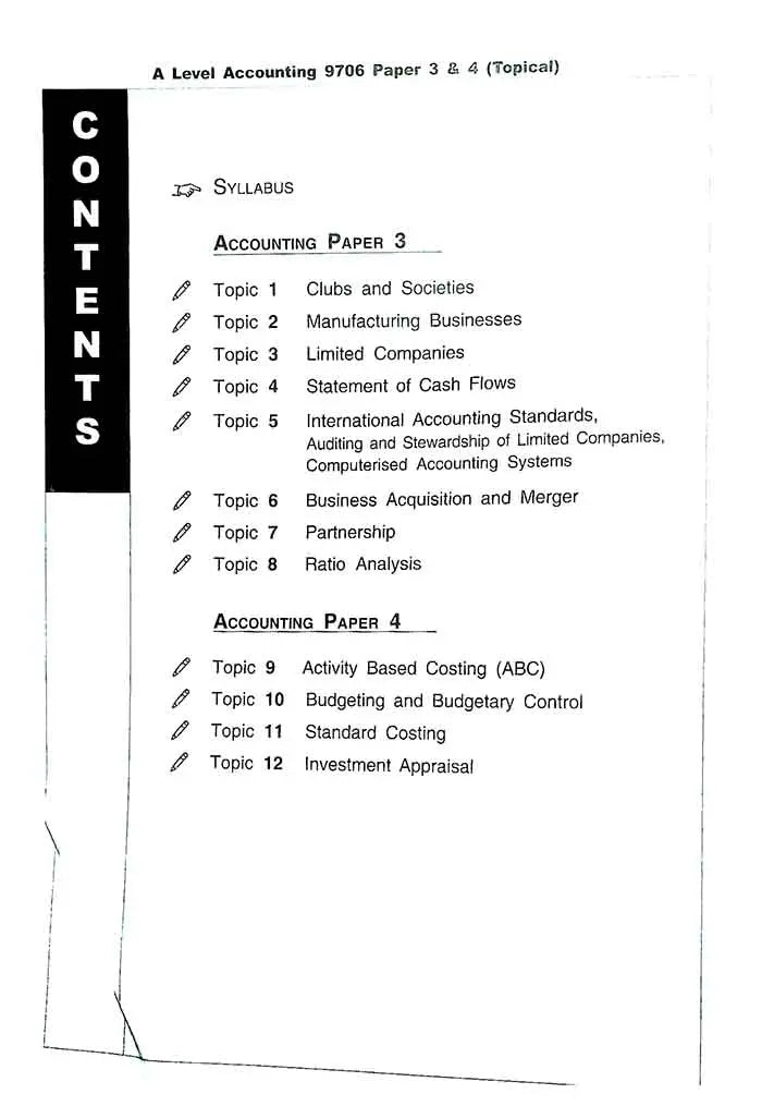 Topical Accounting Paper 3 4 (All Variants) A Level Book By Redspot Multan Kitab Ghar