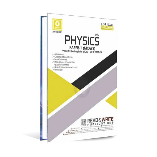 Topical Physics Paper 1 MCQS Book for O Level by Read Write Multan Kitab Ghar