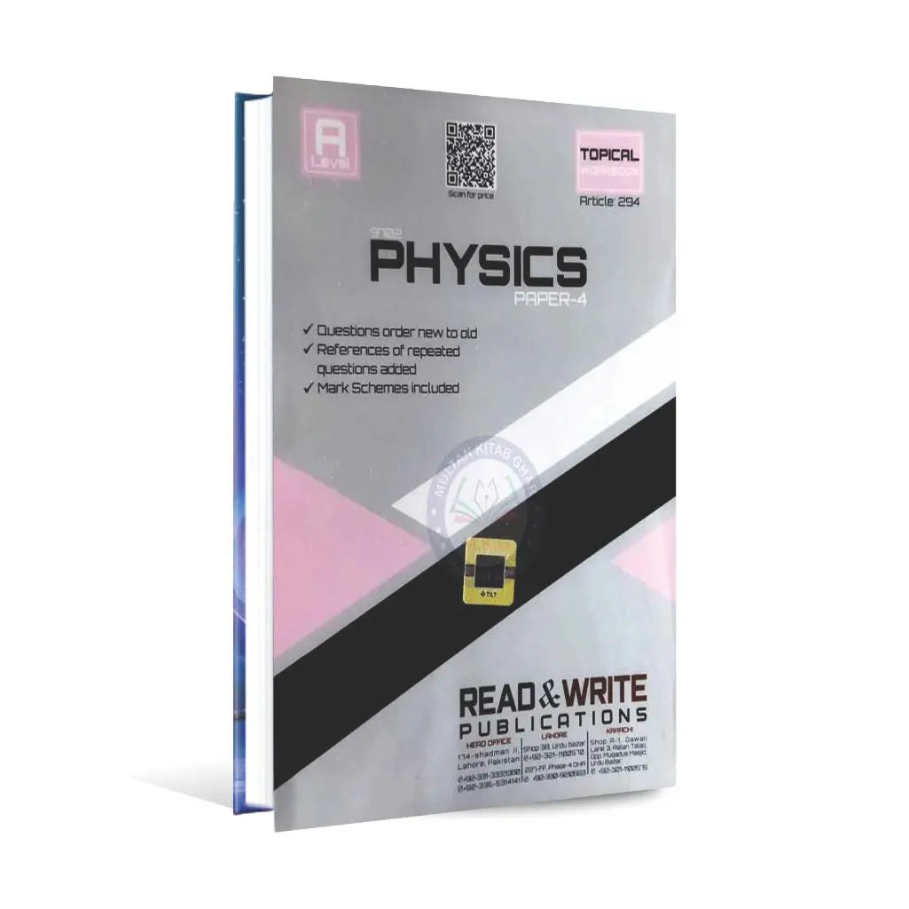 Topical Physics Paper 4 workbook for A level by Read Write Multan Kitab Ghar