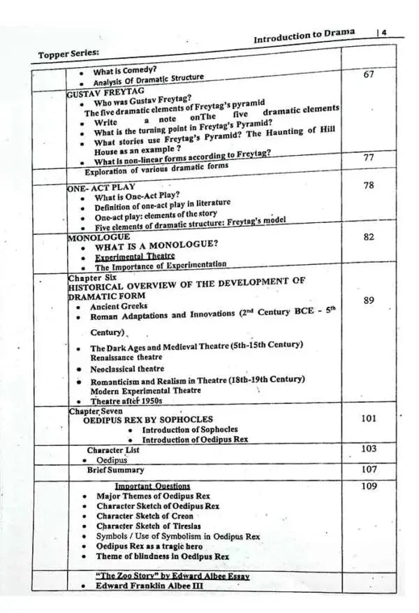 Topper Introduction to Drama ENG 106  ADA & BS English by Ismail Books
