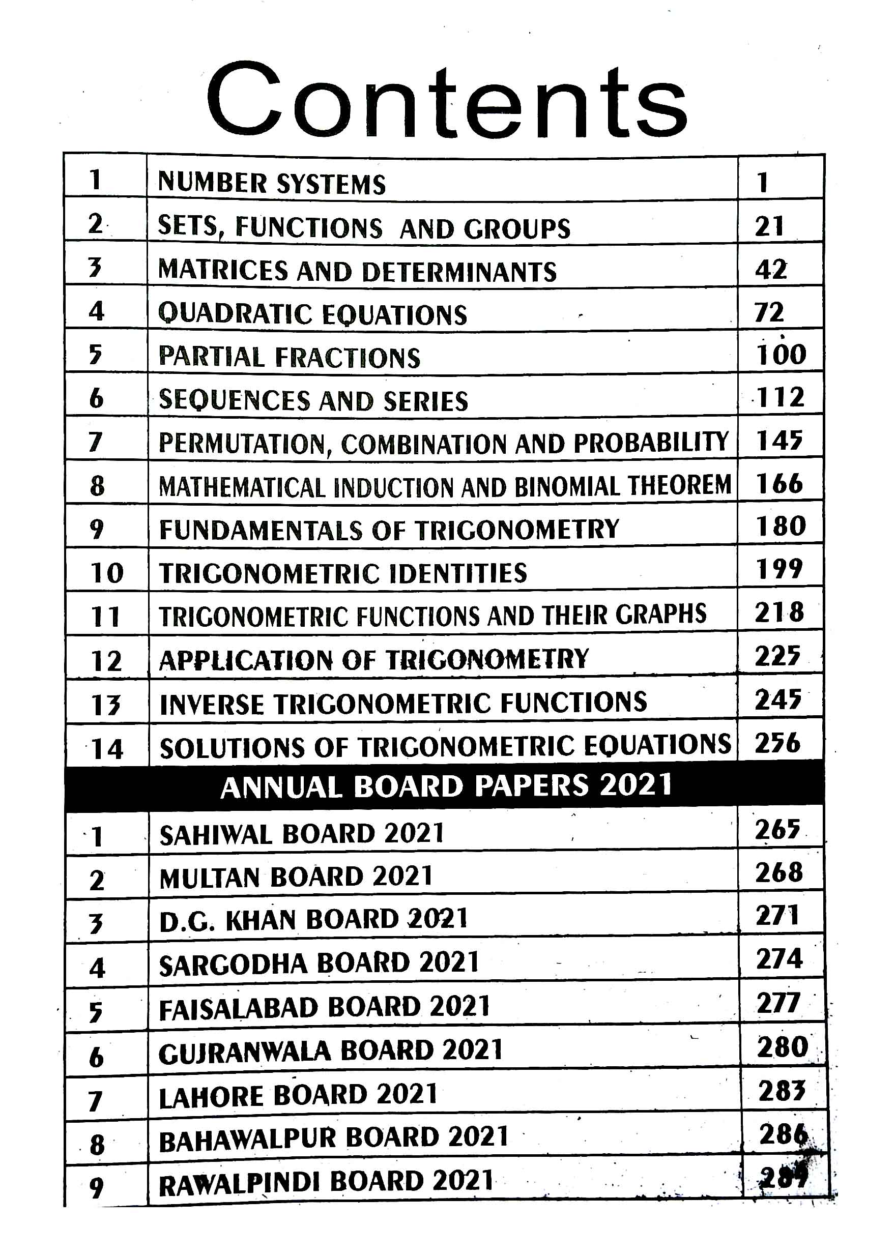 College Mathematics Objective Book for Class 11 by Farukh Mahmood Multan Kitab Ghar