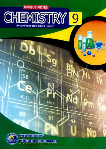 Unique Notes Chemistry for 9th Class According to New Board Pattern Subjective + Objective Multan Kitab Ghar