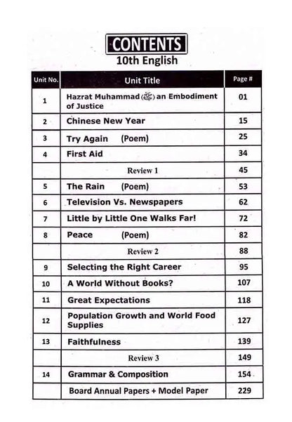 Unique Notes English Book For 10th Class By Unique Publications Multan Kitab Ghar