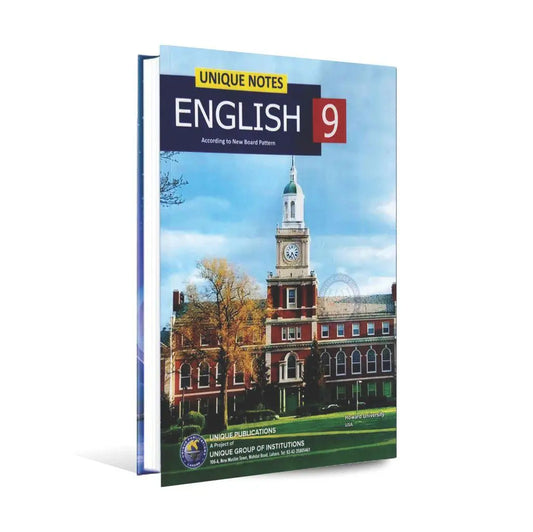 Unique Notes English For 9th Class According to New Board Pattern Book By Unique Publications